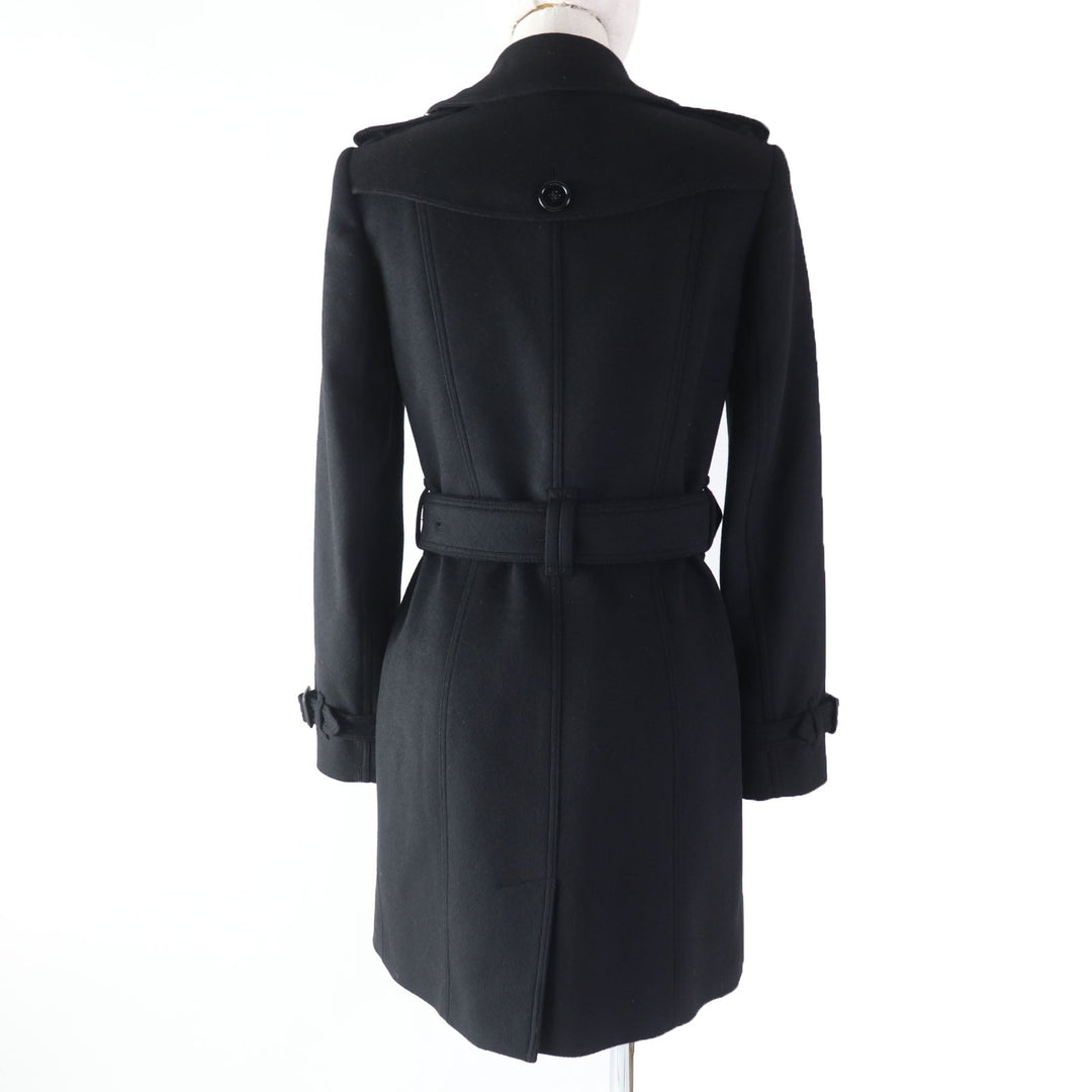 BURBERRY trench coat Main: 80% wool, Main: 20% cashmere, Lining: 50% acetate, Lining: 50% viscose (rayon), Sleeve lining: 60% acetate, : 40% cupra black Women 34 Used Authentic