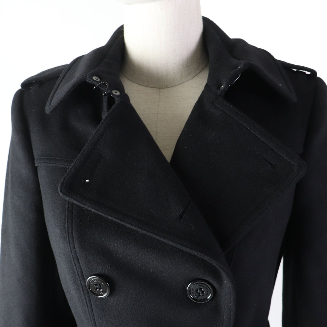 BURBERRY trench coat Main: 80% wool, Main: 20% cashmere, Lining: 50% acetate, Lining: 50% viscose (rayon), Sleeve lining: 60% acetate, : 40% cupra black Women 34 Used Authentic