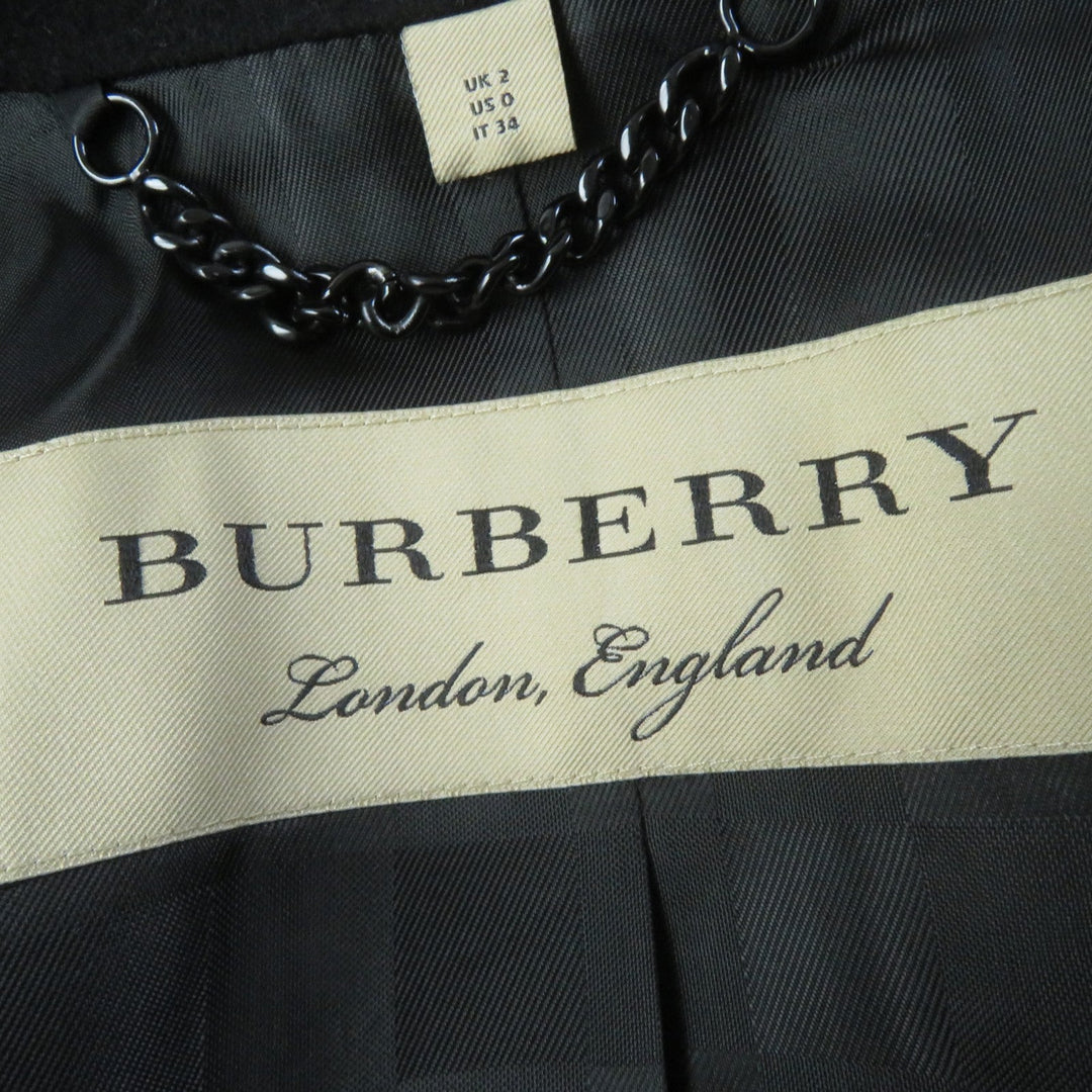 BURBERRY trench coat Main: 80% wool, Main: 20% cashmere, Lining: 50% acetate, Lining: 50% viscose (rayon), Sleeve lining: 60% acetate, : 40% cupra black Women 34 Used Authentic