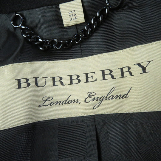 BURBERRY trench coat Main: 80% wool, Main: 20% cashmere, Lining: 50% acetate, Lining: 50% viscose (rayon), Sleeve lining: 60% acetate, : 40% cupra black Women 34 Used Authentic