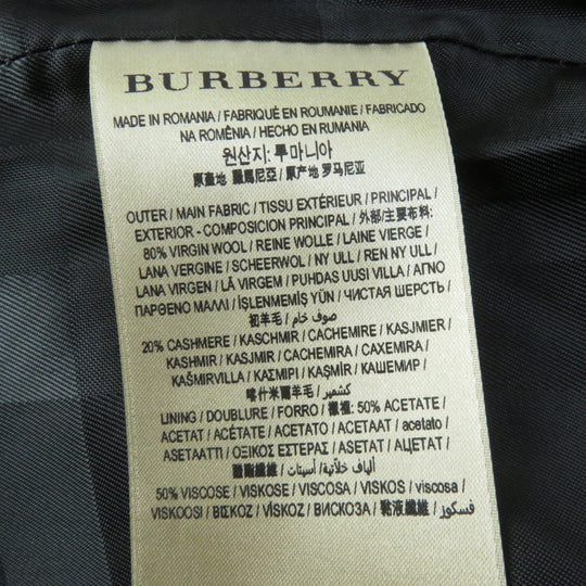 BURBERRY trench coat Main: 80% wool, Main: 20% cashmere, Lining: 50% acetate, Lining: 50% viscose (rayon), Sleeve lining: 60% acetate, : 40% cupra black Women 34 Used Authentic
