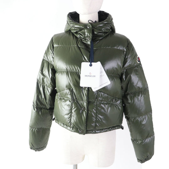 MONCLER Down jacket Main: 100% nylon, Lining: 100% nylon, Hood (lining): 100% nylon Filling: 90% down, 10% feather khaki BARDANETTE Women zero size Used Authentic