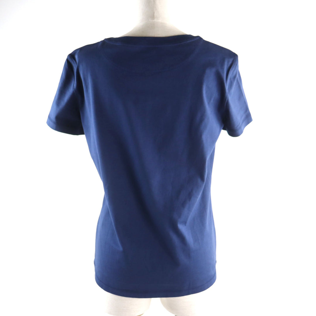 HERMES Short sleeve T-shirt Main: 100% cotton blue Women 36 Used Authentic