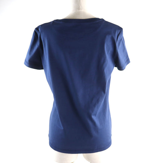 HERMES Short sleeve T-shirt Main: 100% cotton blue Women 36 Used Authentic