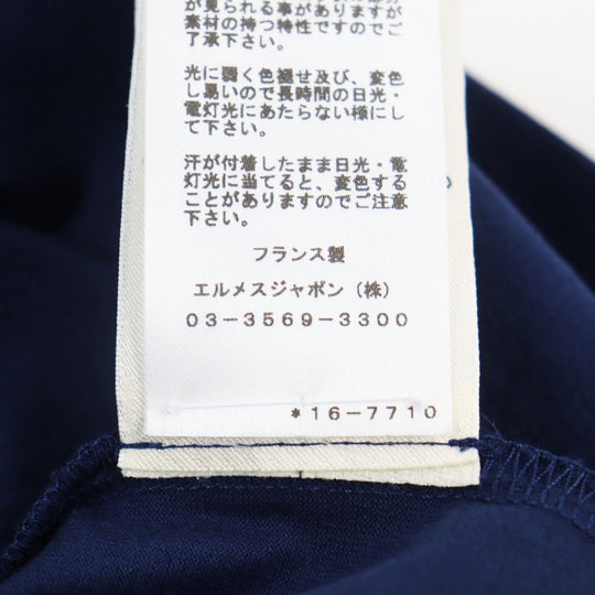 HERMES Short sleeve T-shirt Main: 100% cotton blue Women 36 Used Authentic