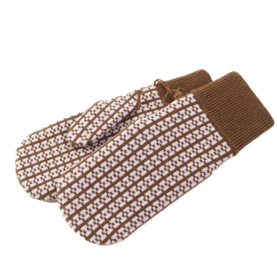 HERMES gloves Main: 100% cashmere Brown pink Hope Women M Used Authentic
