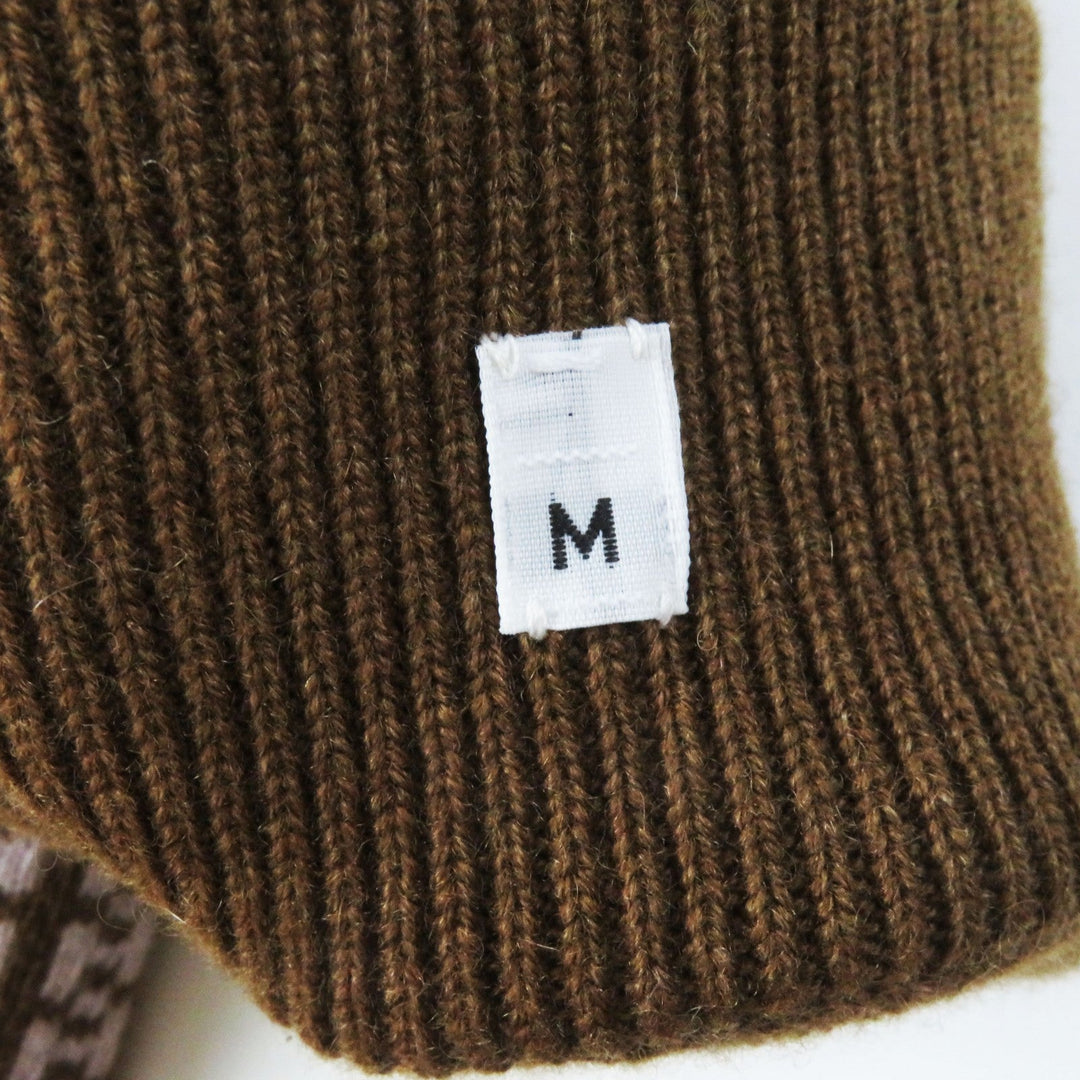 HERMES gloves Main: 100% cashmere Brown pink Hope Women M Used Authentic