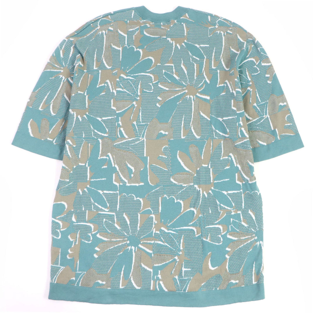 HERMES Short sleeve knit Main: 100% cotton Light blue mens XL Used Authentic