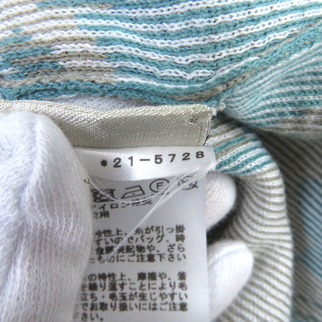 HERMES Short sleeve knit Main: 100% cotton Light blue mens XL Used Authentic