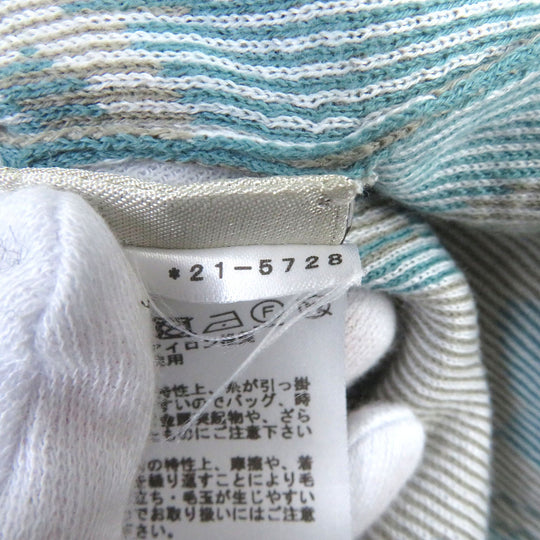HERMES Short sleeve knit Main: 100% cotton Light blue mens XL Used Authentic