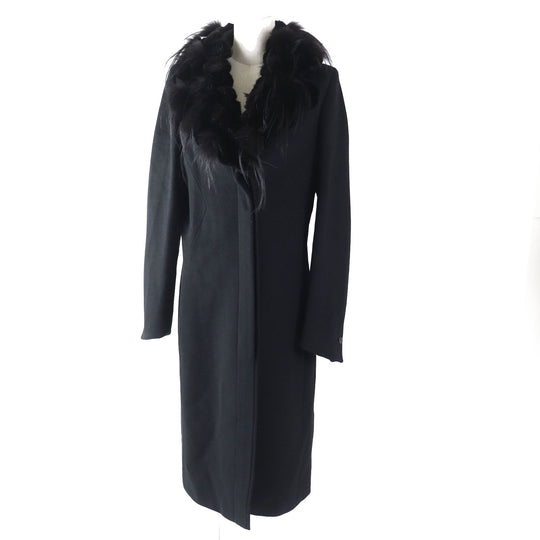 FENDI coat FF5183 Outer: 85% wool, Outer: 15% cashmere, Lining: 100% polyester black Women 42 Used Authentic