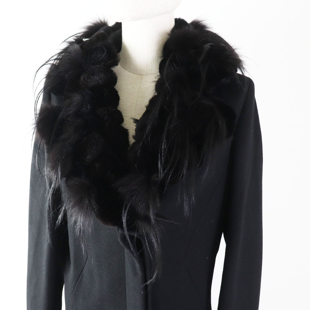 FENDI coat FF5183 Outer: 85% wool, Outer: 15% cashmere, Lining: 100% polyester black Women 42 Used Authentic