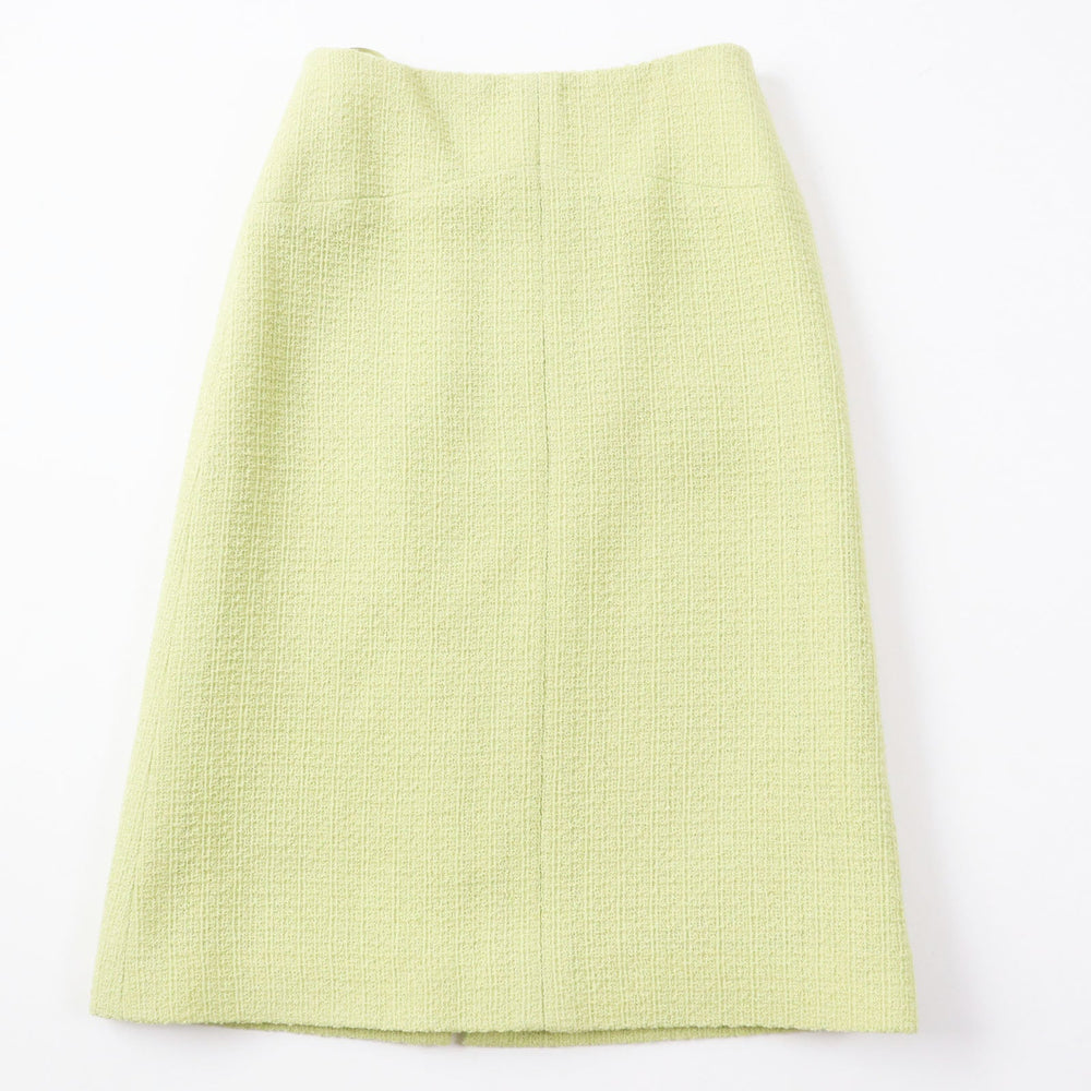CHANEL Tight Skirt P65340 Outer: 100% wool, Lining: 100% silk Pearl green Women 38 Used Authentic