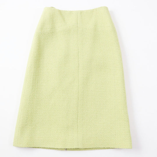 CHANEL Tight Skirt P65340 Outer: 100% wool, Lining: 100% silk Pearl green Women 38 Used Authentic