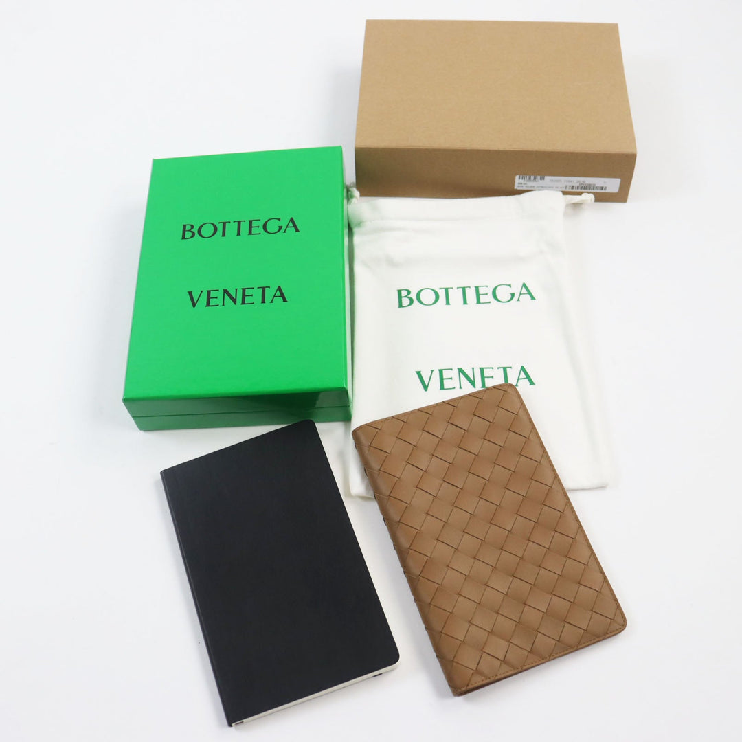 BOTTEGAVENETA Notebook cover 756136 leather Brown Medium Notebook Cover mens Used Authentic