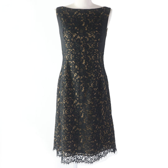 FOXEY one piece 34204 Main: 77% cotton, Main: 13% rayon, Main: 10% nylon, Part: 100% cotton, Part: 100% silk, Lining: 100% cupra Black brown Women 38 Used Authentic