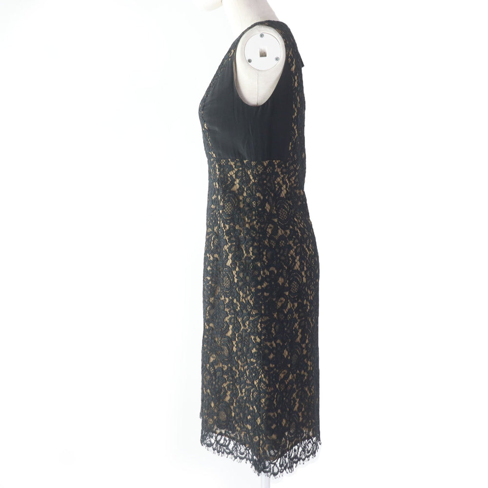 FOXEY one piece 34204 Main: 77% cotton, Main: 13% rayon, Main: 10% nylon, Part: 100% cotton, Part: 100% silk, Lining: 100% cupra Black brown Women 38 Used Authentic