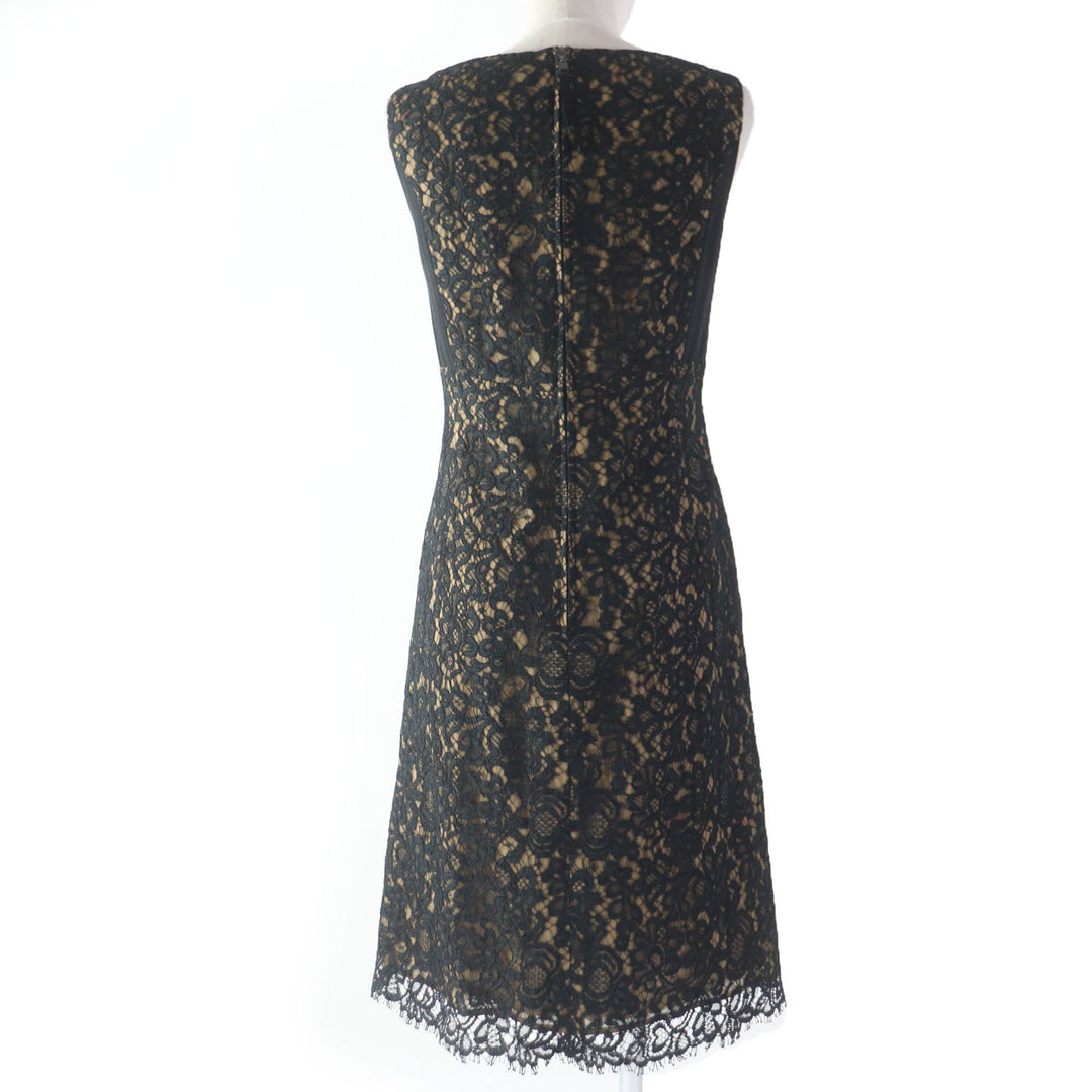 FOXEY one piece 34204 Main: 77% cotton, Main: 13% rayon, Main: 10% nylon, Part: 100% cotton, Part: 100% silk, Lining: 100% cupra Black brown Women 38 Used Authentic