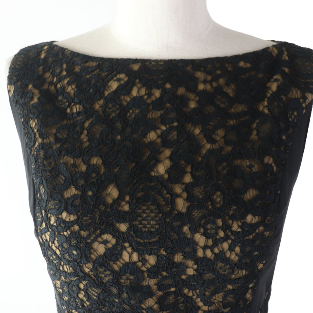 FOXEY one piece 34204 Main: 77% cotton, Main: 13% rayon, Main: 10% nylon, Part: 100% cotton, Part: 100% silk, Lining: 100% cupra Black brown Women 38 Used Authentic