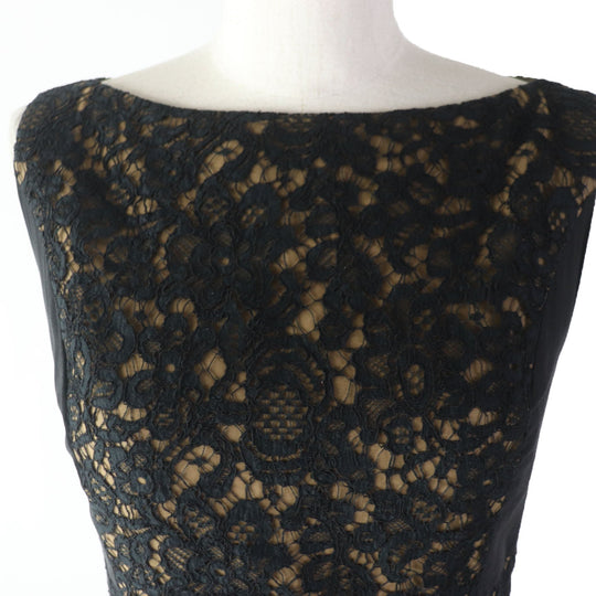 FOXEY one piece 34204 Main: 77% cotton, Main: 13% rayon, Main: 10% nylon, Part: 100% cotton, Part: 100% silk, Lining: 100% cupra Black brown Women 38 Used Authentic