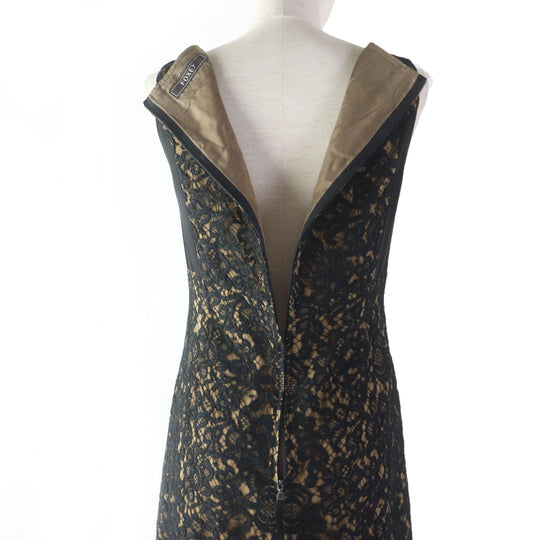 FOXEY one piece 34204 Main: 77% cotton, Main: 13% rayon, Main: 10% nylon, Part: 100% cotton, Part: 100% silk, Lining: 100% cupra Black brown Women 38 Used Authentic