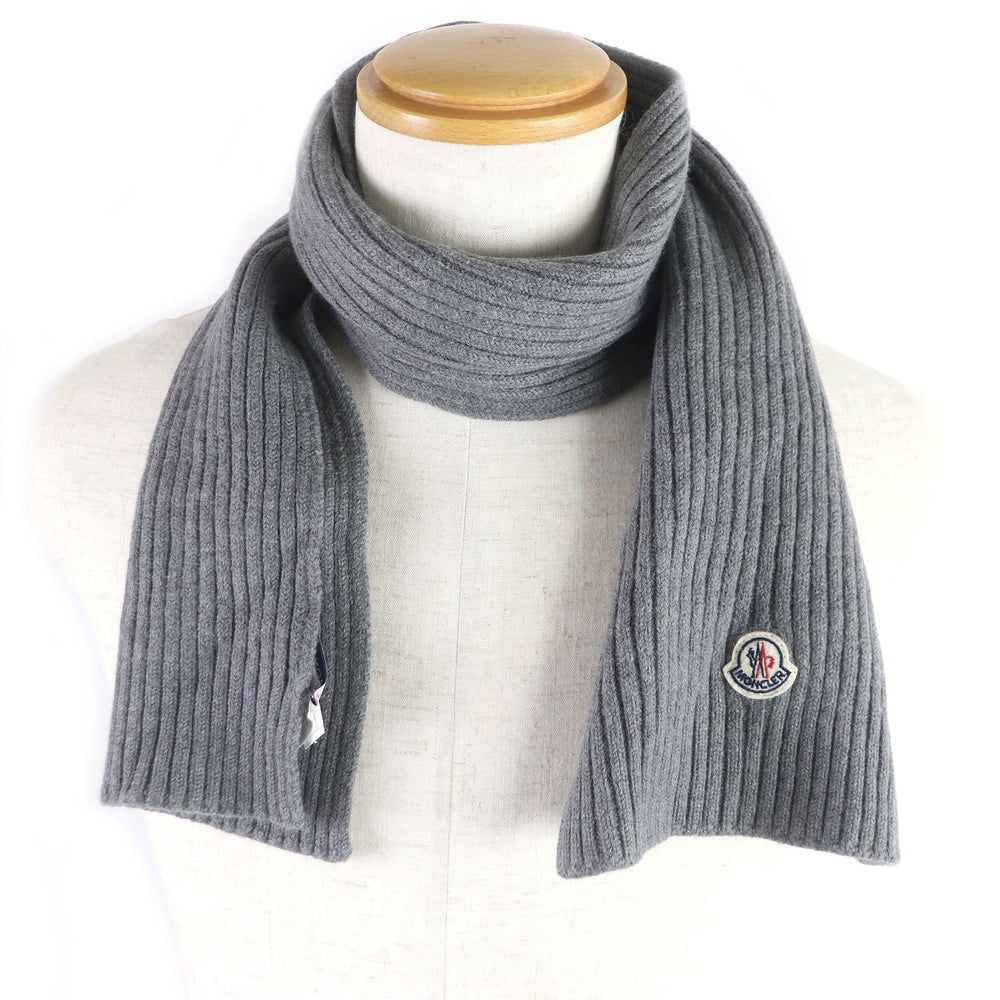 MONCLER Scarf Main: 100% wool gray SCIARPA mens M Used Authentic