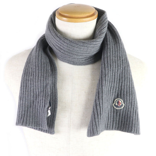 MONCLER Scarf Main: 100% wool gray SCIARPA mens M Used Authentic