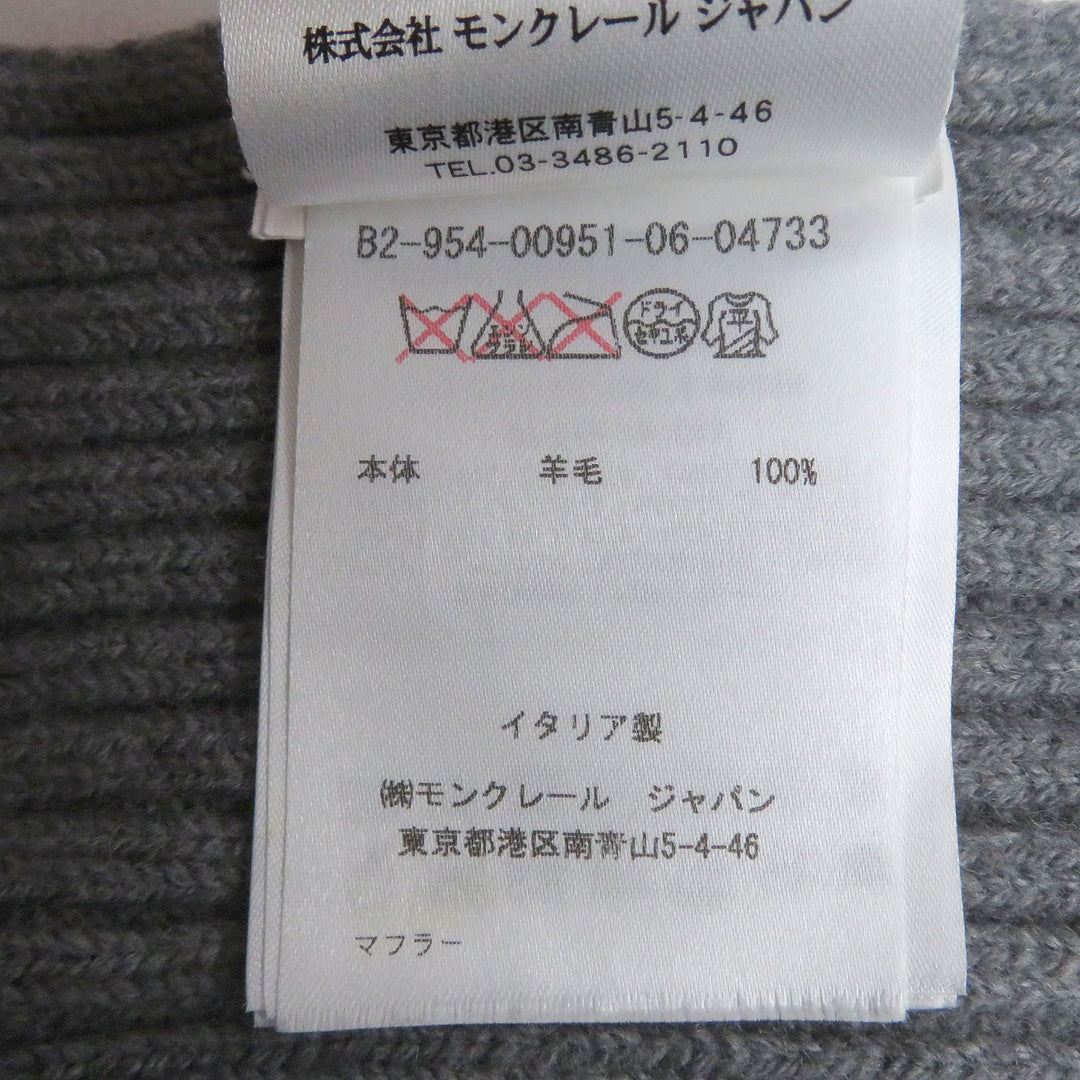 MONCLER Scarf Main: 100% wool gray SCIARPA mens M Used Authentic