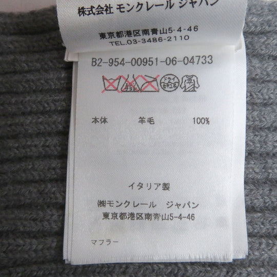 MONCLER Scarf Main: 100% wool gray SCIARPA mens M Used Authentic