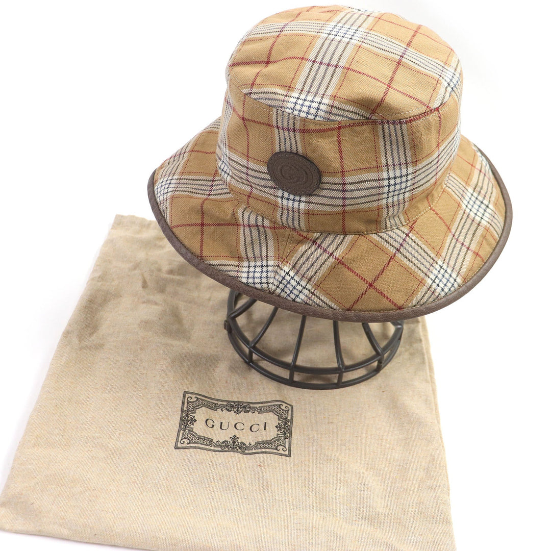 GUCCI Other hats 700851 Outer: 54% wool, Outer: 46% linen, Lining: 68% polyester, Lining: 16% cotton, Lining: 16% nylon beige mens Used Authentic