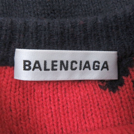 BALENCIAGA sweater 555279 Main: 98% wool, Main: 1% polyester, Main: 1% nylon Navy mens XS Used Authentic