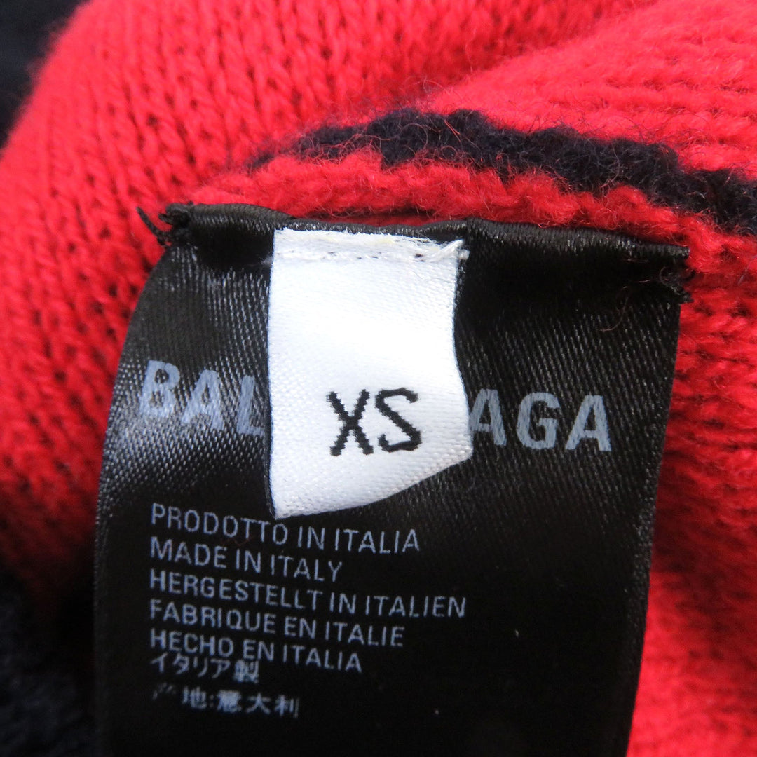 BALENCIAGA sweater 555279 Main: 98% wool, Main: 1% polyester, Main: 1% nylon Navy mens XS Used Authentic