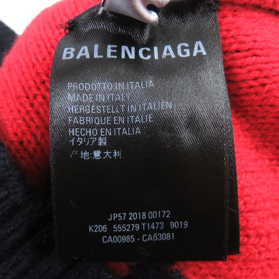 BALENCIAGA sweater 555279 Main: 98% wool, Main: 1% polyester, Main: 1% nylon Navy mens XS Used Authentic