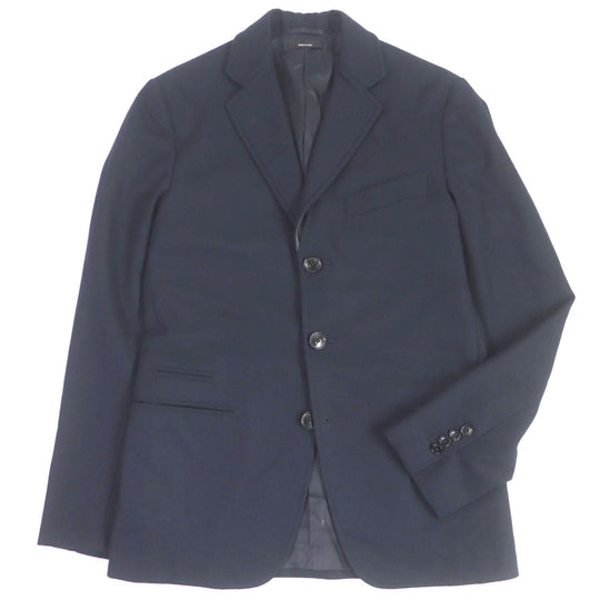 HERMES tailored jacket Outer: 100% wool, Lining: 100% cupra, Part: 100% cotton, Part: Lamb leather Navy mens 44 Used Authentic