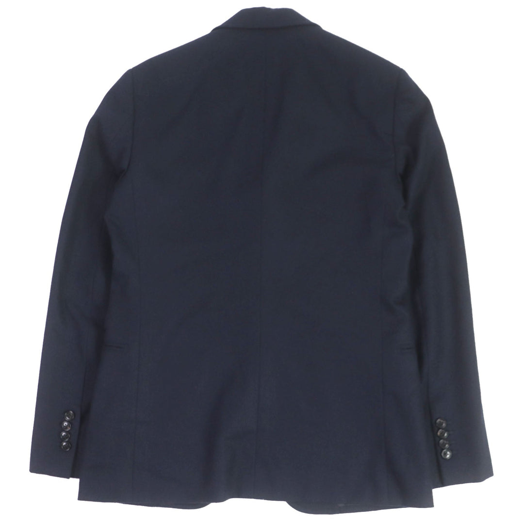 HERMES tailored jacket Outer: 100% wool, Lining: 100% cupra, Part: 100% cotton, Part: Lamb leather Navy mens 44 Used Authentic