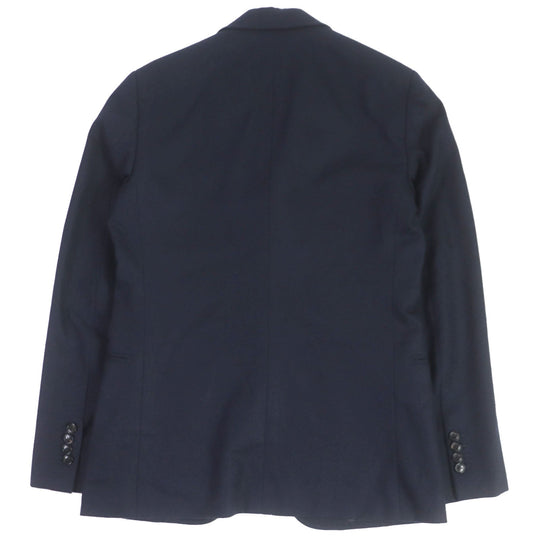 HERMES tailored jacket Outer: 100% wool, Lining: 100% cupra, Part: 100% cotton, Part: Lamb leather Navy mens 44 Used Authentic