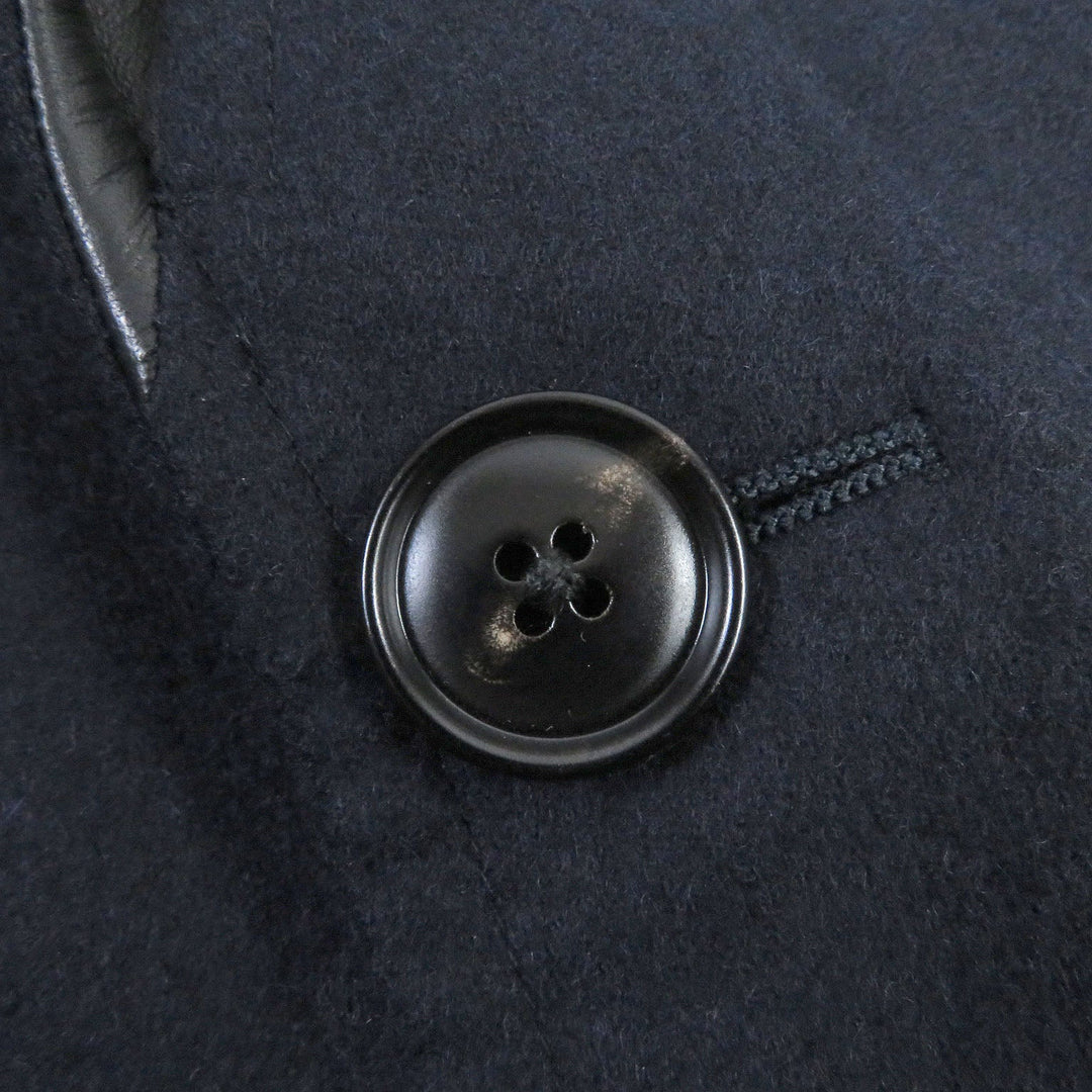HERMES tailored jacket Outer: 100% wool, Lining: 100% cupra, Part: 100% cotton, Part: Lamb leather Navy mens 44 Used Authentic