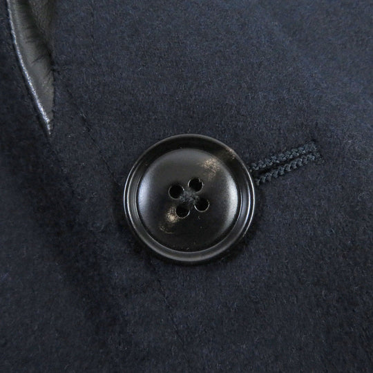 HERMES tailored jacket Outer: 100% wool, Lining: 100% cupra, Part: 100% cotton, Part: Lamb leather Navy mens 44 Used Authentic