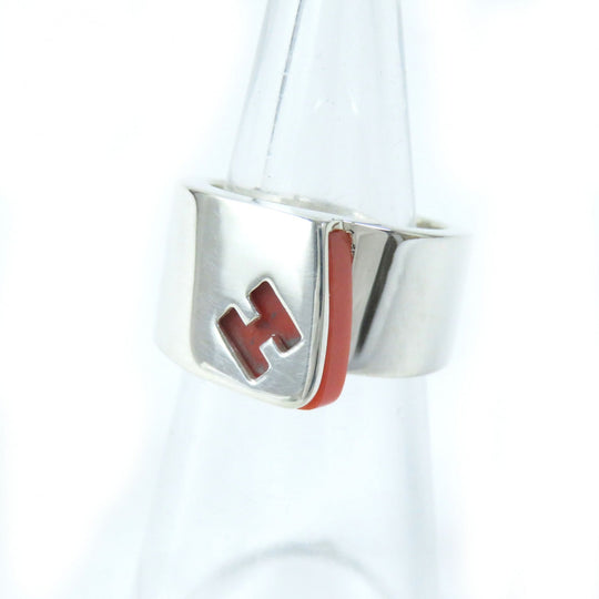 HERMES Ring Main�FSV925 Silver orange Women 50 Used Authentic
