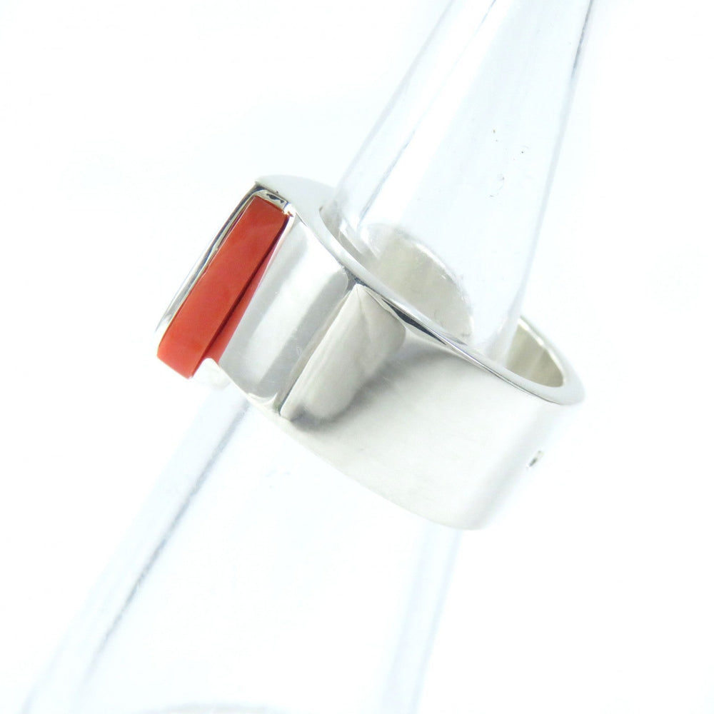 HERMES Ring Main�FSV925 Silver orange Women 50 Used Authentic