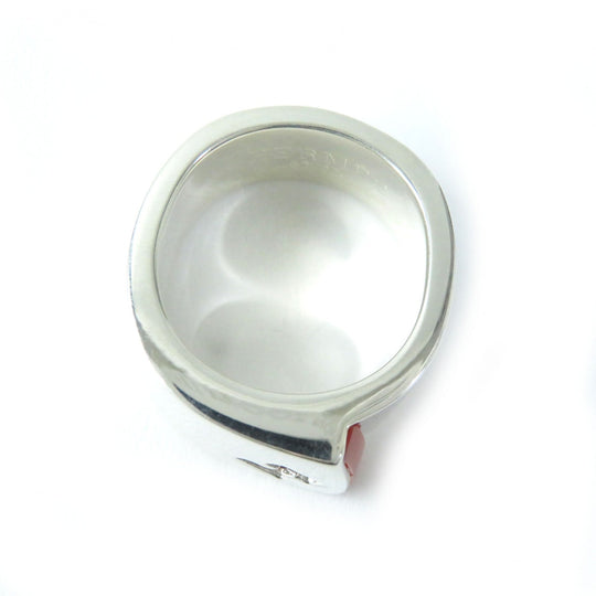 HERMES Ring Main�FSV925 Silver orange Women 50 Used Authentic