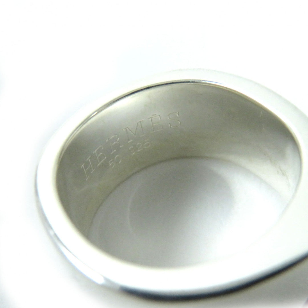 HERMES Ring Main�FSV925 Silver orange Women 50 Used Authentic