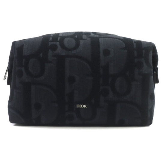 Dior HOMME Clutch bag 2ESCA495YXL_H03E Main: Canvas, Main: Leather black Maxi Dior Oblique Jacquard Pouch mens Used Authentic