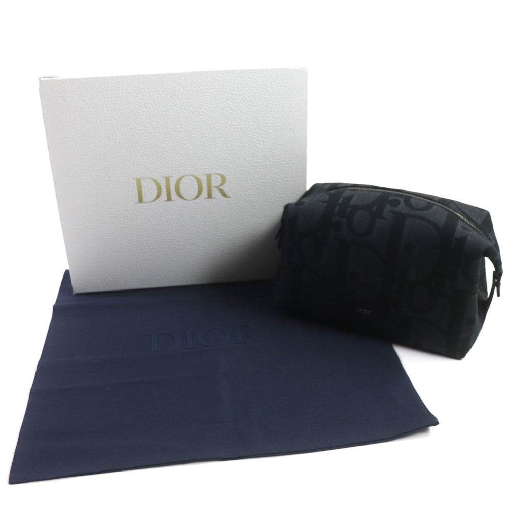 Dior HOMME Clutch bag 2ESCA495YXL_H03E Main: Canvas, Main: Leather black Maxi Dior Oblique Jacquard Pouch mens Used Authentic