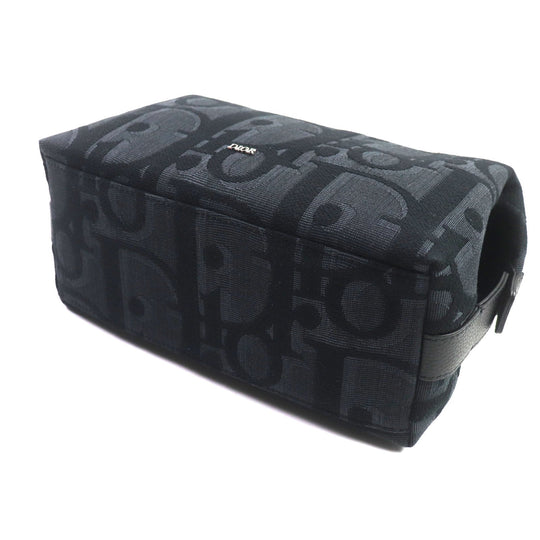 Dior HOMME Clutch bag 2ESCA495YXL_H03E Main: Canvas, Main: Leather black Maxi Dior Oblique Jacquard Pouch mens Used Authentic