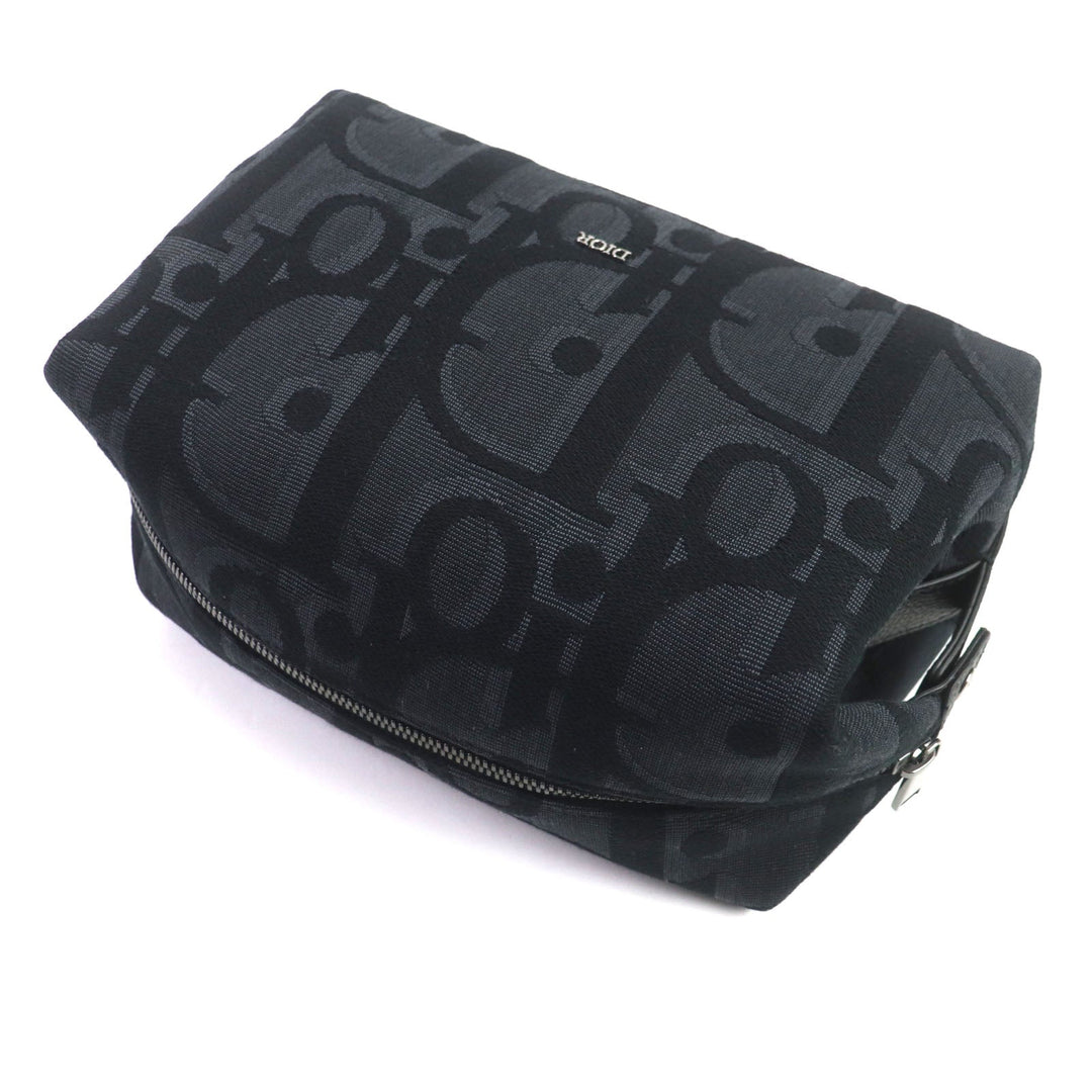 Dior HOMME Clutch bag 2ESCA495YXL_H03E Main: Canvas, Main: Leather black Maxi Dior Oblique Jacquard Pouch mens Used Authentic