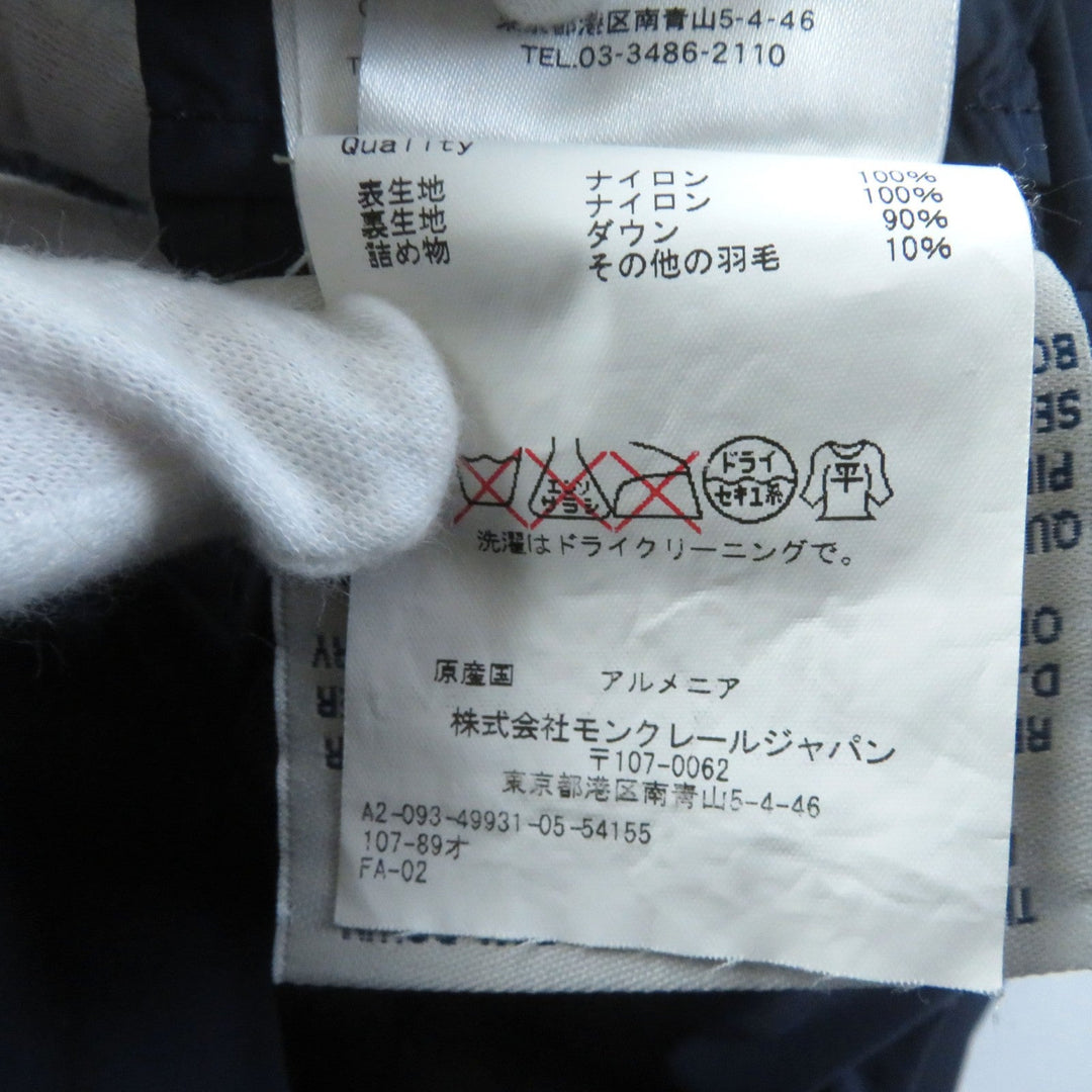 MONCLER down coat Outer: 100% nylon, Lining: 100% nylon, Filling: 90% down, Filling: 10% feather Navy FLAMMETTE Women 00 Used Authentic