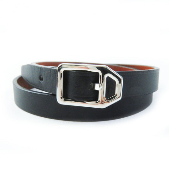 HERMES bracelet Main: Leather Black brown Women Used Authentic
