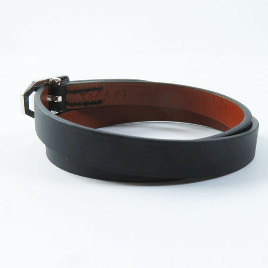 HERMES bracelet Main: Leather Black brown Women Used Authentic