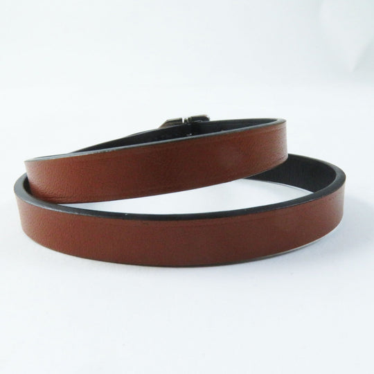 HERMES bracelet Main: Leather Black brown Women Used Authentic